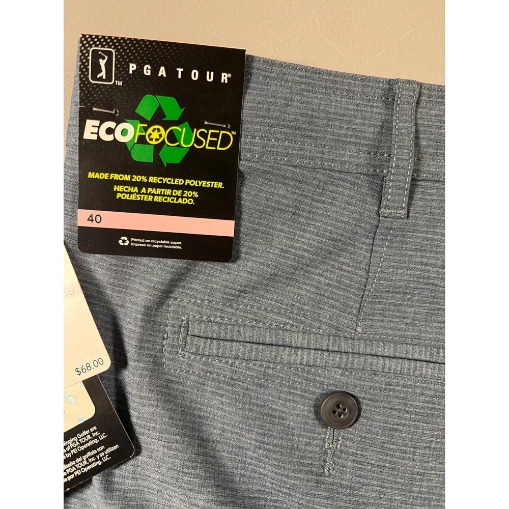 PGA Tour Golf Shorts Mens 40 Navy Blue Performance Stretch Moisture Wicking NWT